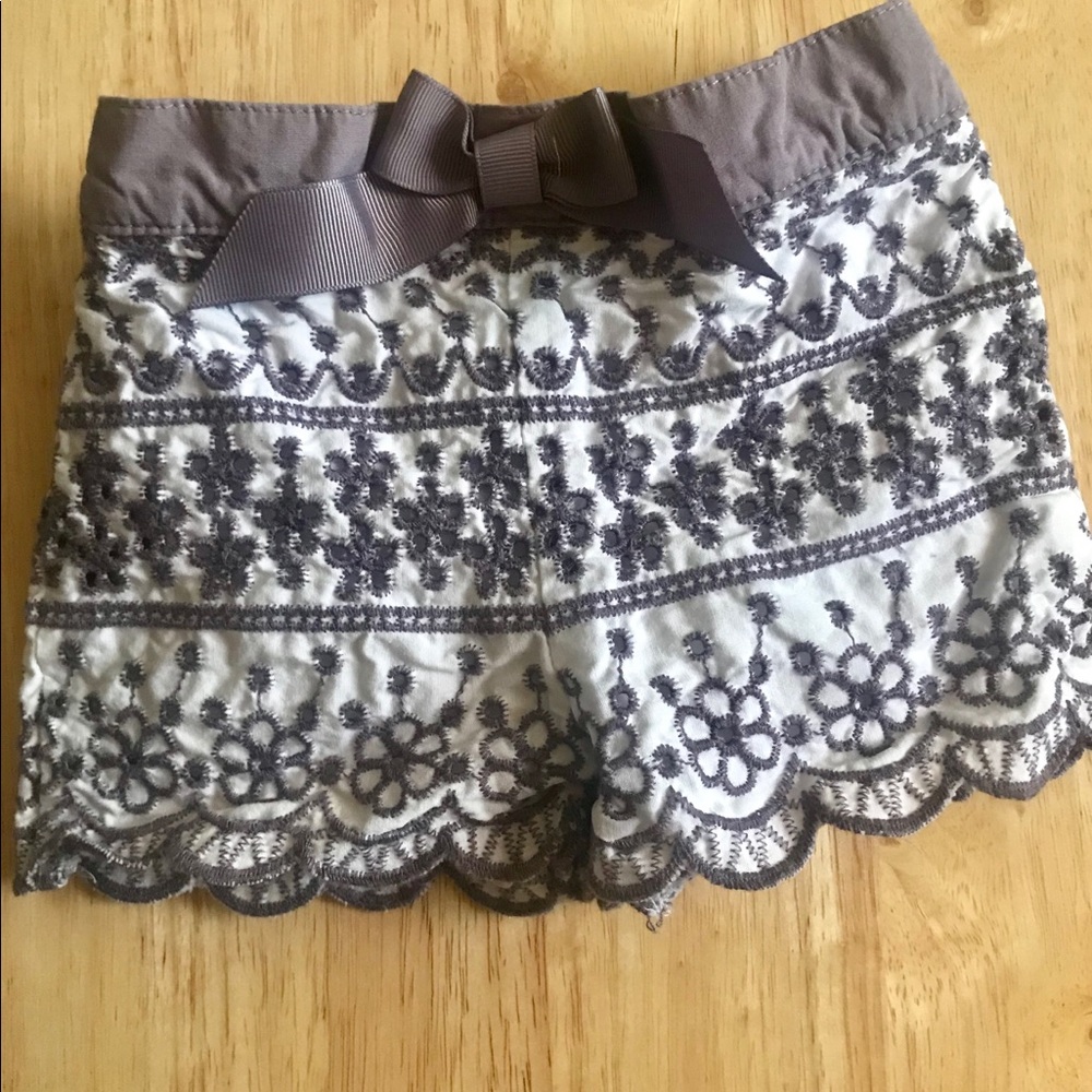 Purple & white baby shorts